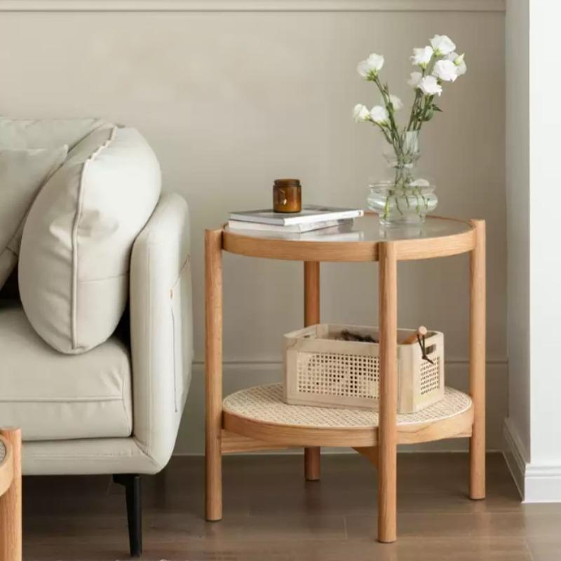 Tables gigognes rondes en rotin Yuri