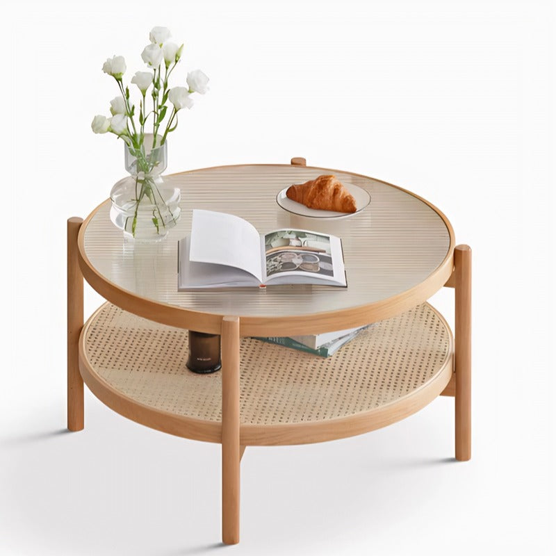 Tables gigognes rondes en rotin Yuri