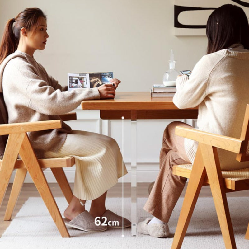Table à manger flottante en bois massif Lana
