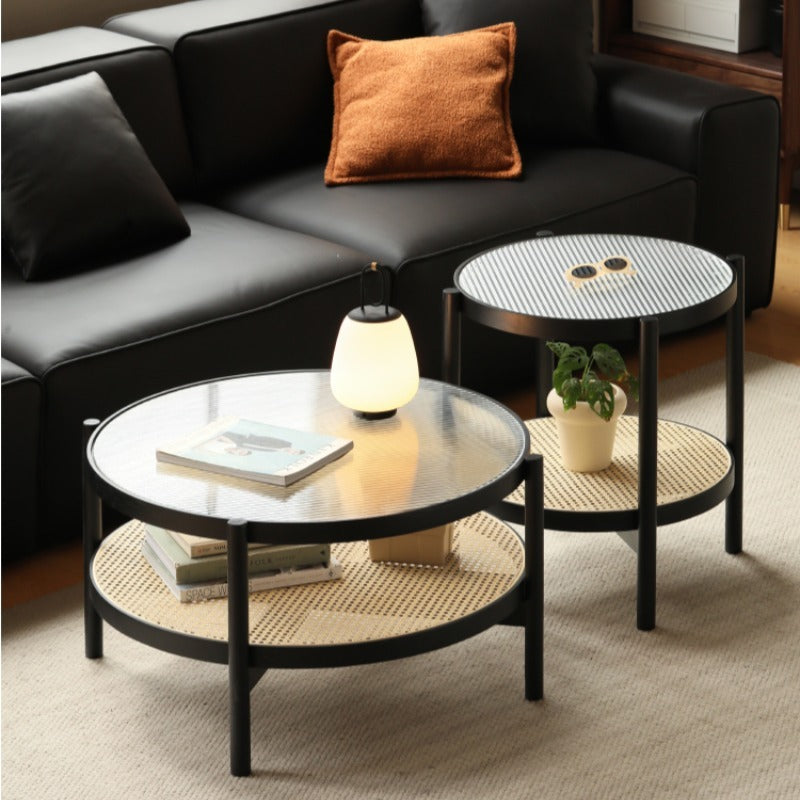 Table basse gigogne en rotin Kuro