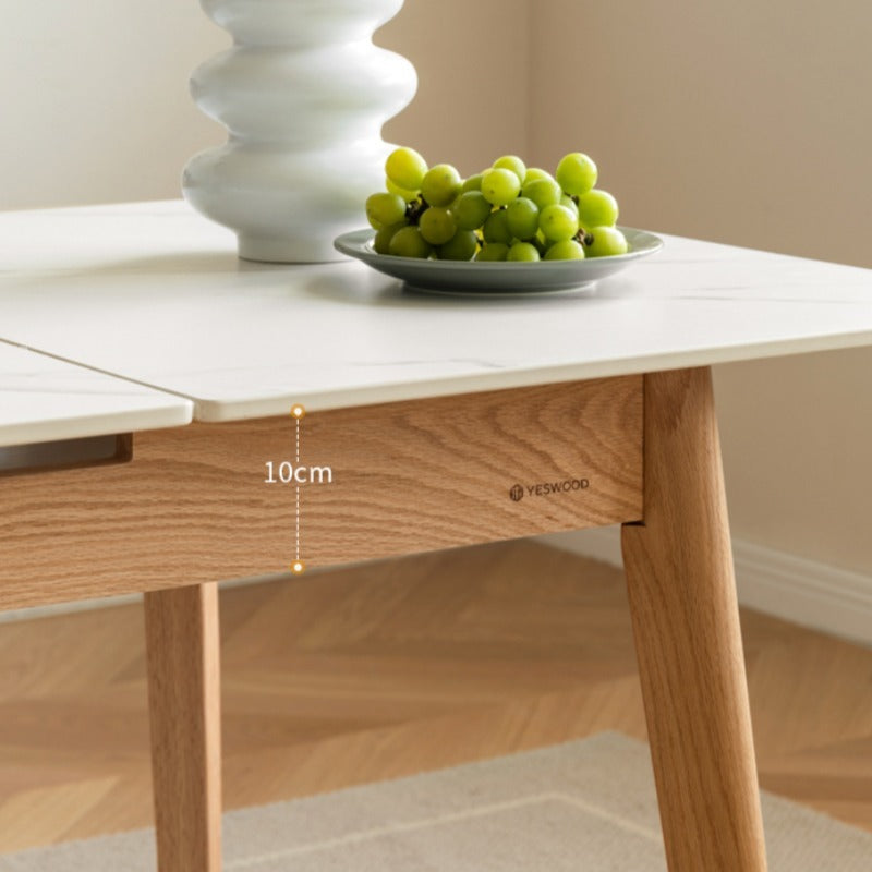 Table à manger extensible en pierre frittée Bianca