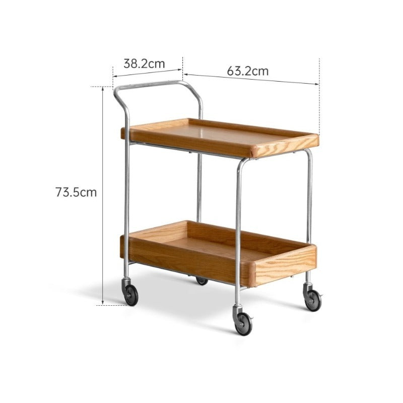 Chariot de bar en chêne massif Noah