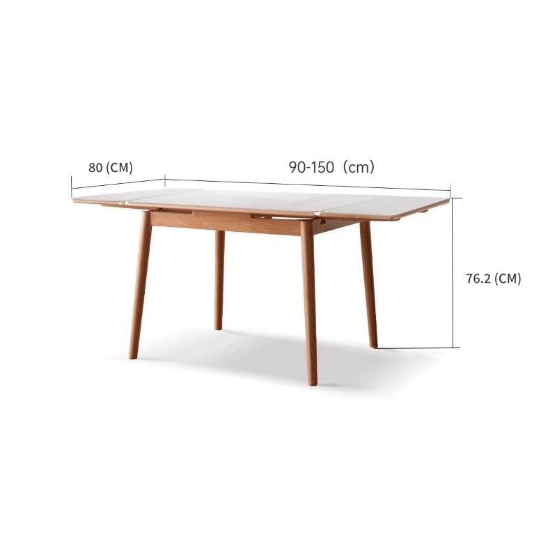 Table à manger en bois massif et pierre frittée Hana