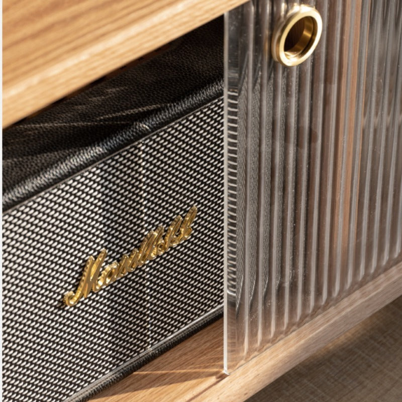 Table d'appoint Hayden en bois massif avec roulettes