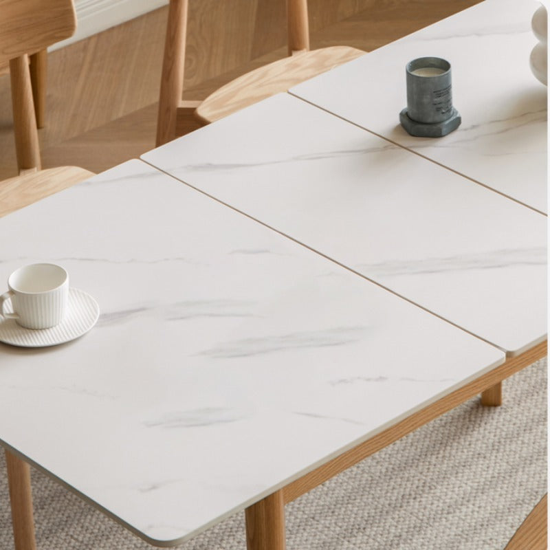 Table à manger extensible en pierre frittée Bianca