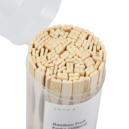 Fourchettes à fruits en bambou