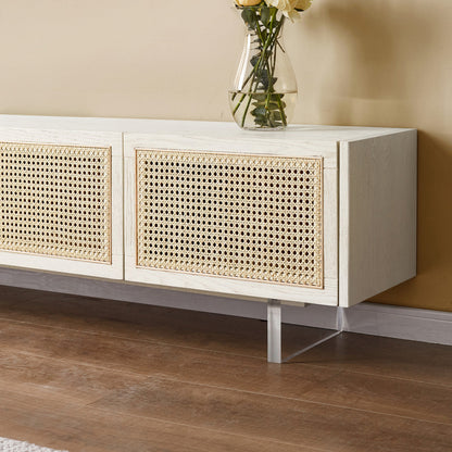 Meuble TV haut en rotin Yina