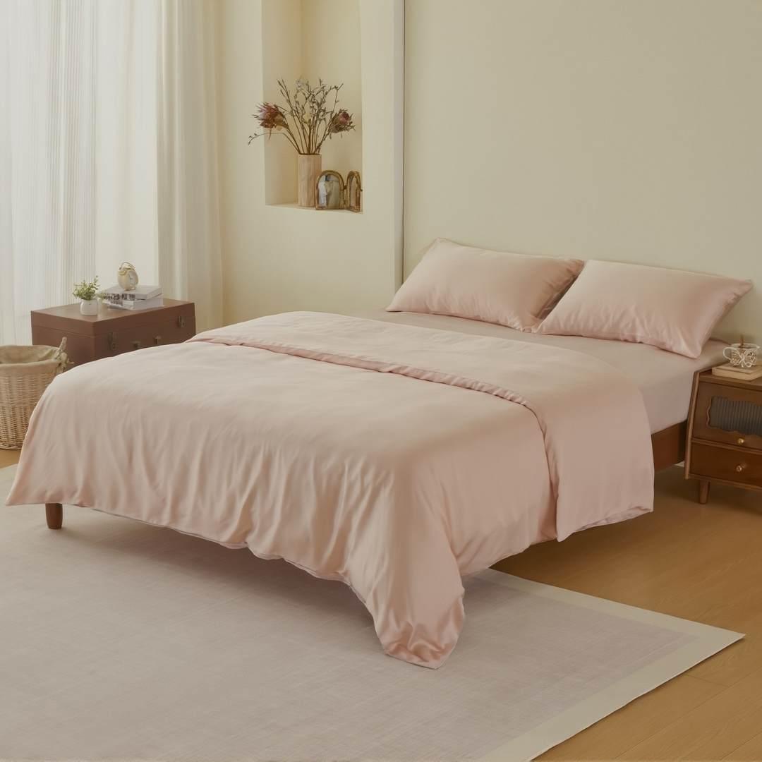 Ensemble housse de couette et taie d'oreiller en Tencel