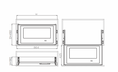 Tiroir à trois côtés Shearer 3.0 sans composant interne