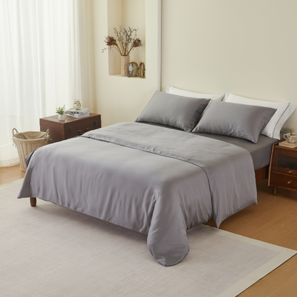 Ensemble drap-housse et taie d'oreiller en Tencel