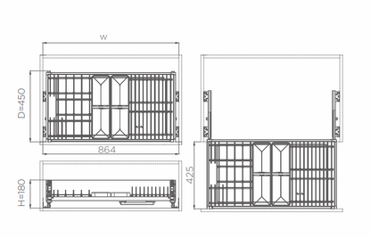 Tiroir à trois côtés Shearer 3.0 avec composant interne