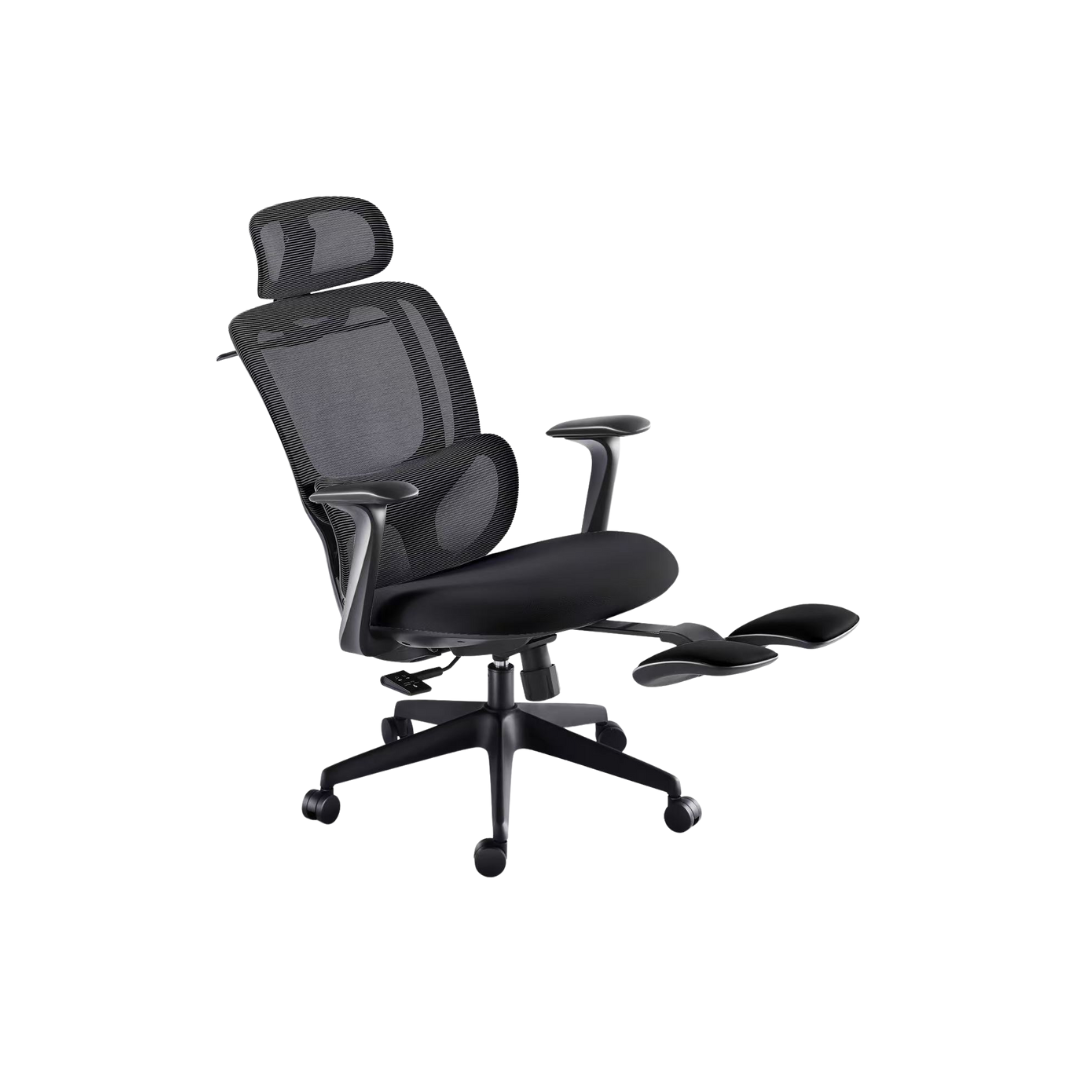 Chaise de bureau ergonomique avec repose-pieds