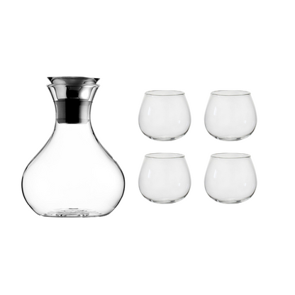 Ensemble de pichets en verre arrondis