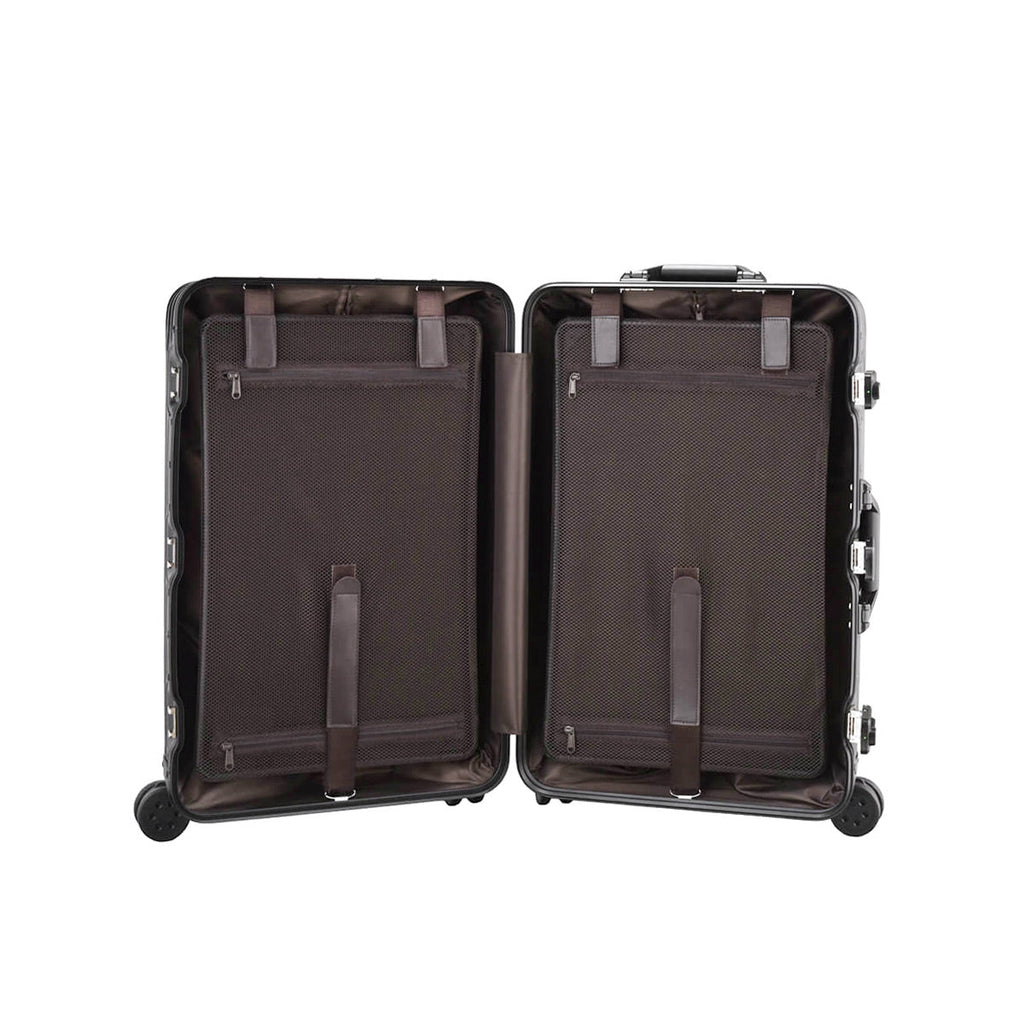 Valise entièrement en aluminium avec compartiment à rabat
