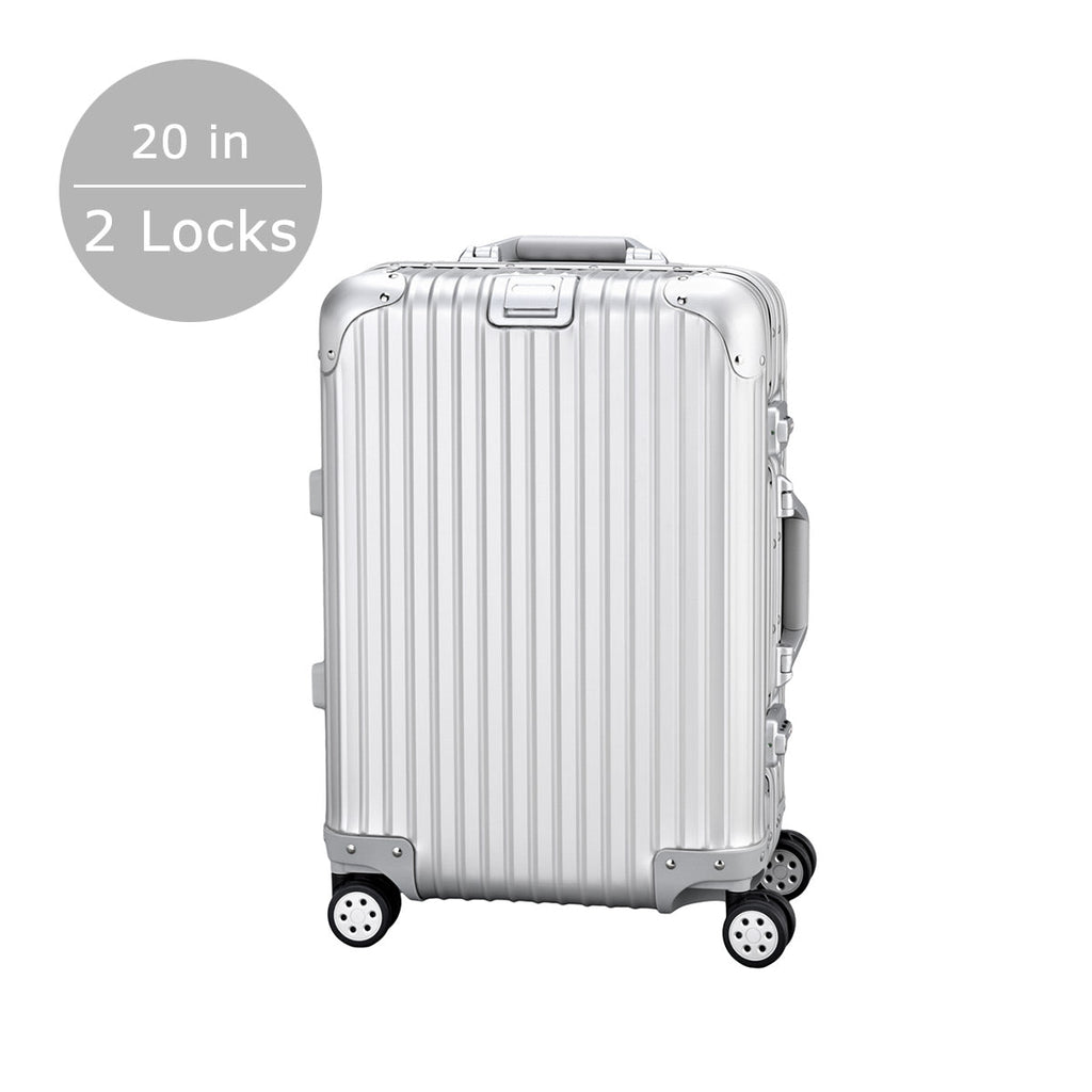 Valise entièrement en aluminium avec compartiment à rabat