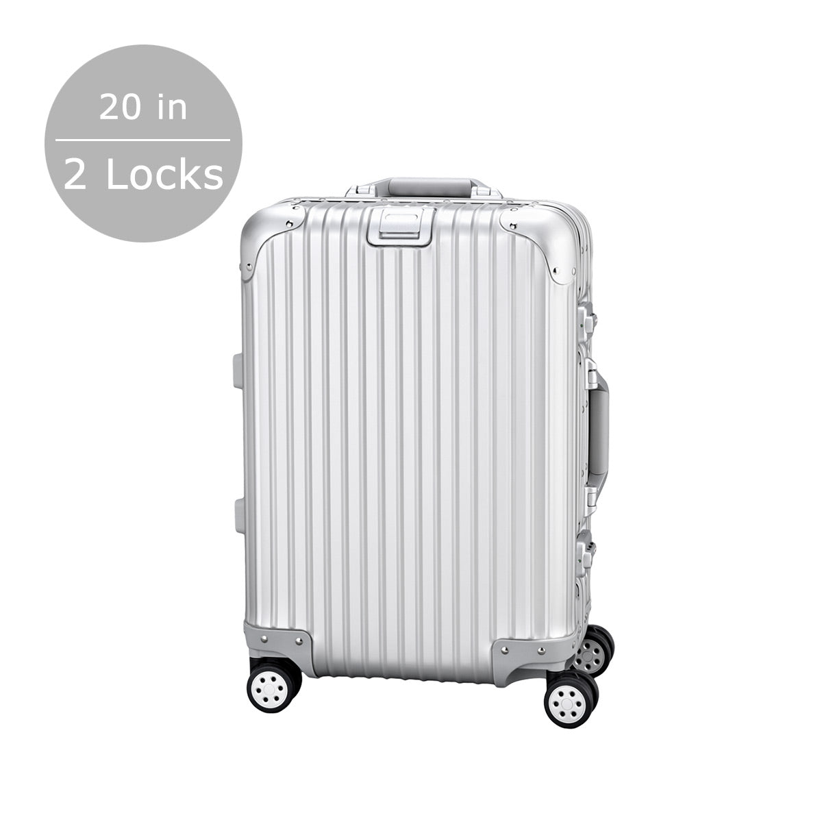 Valise entièrement en aluminium avec compartiment à rabat