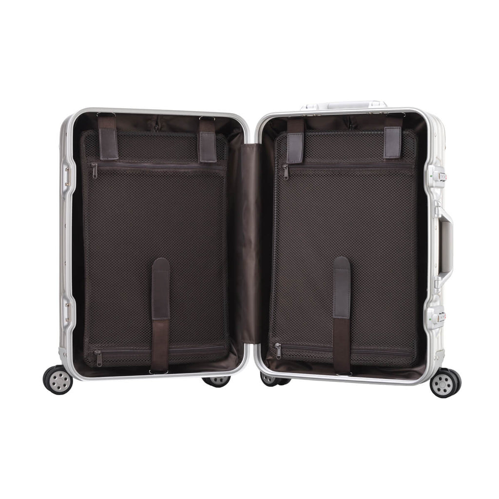 Valise entièrement en aluminium avec compartiment à rabat