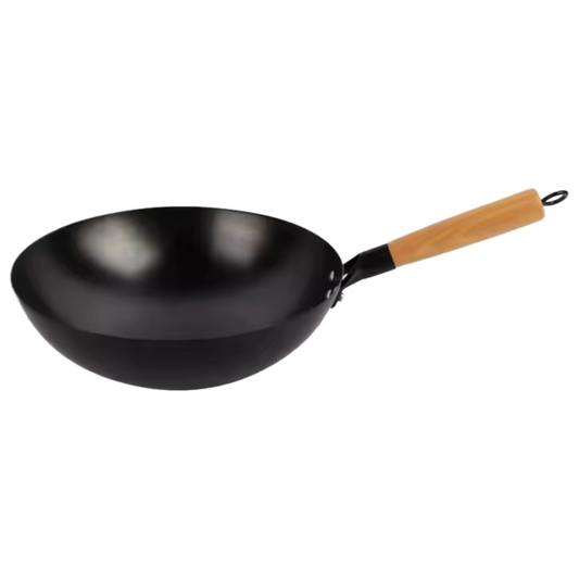 Wok en fonte pré-assaisonné