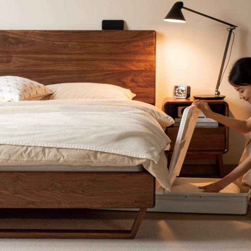 Cadre de lit en noyer massif Douglas