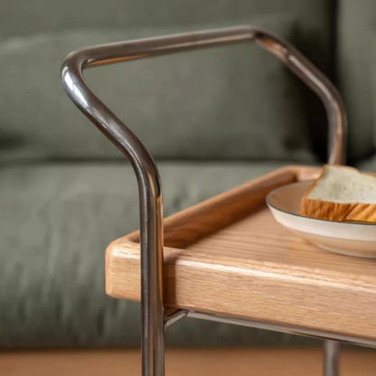 Chariot de bar en chêne massif Noah