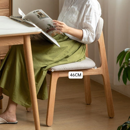 Chaise de salle à manger rembourrée en bois de chêne Kei