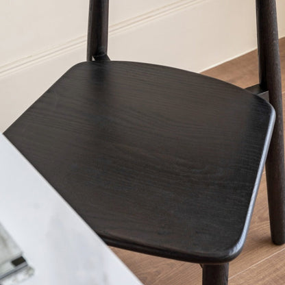 Chaise de salle à manger en bois de chêne massif Daniel