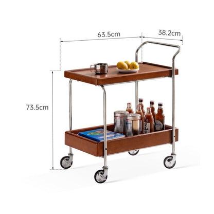 Chariot de bar en chêne massif Noah