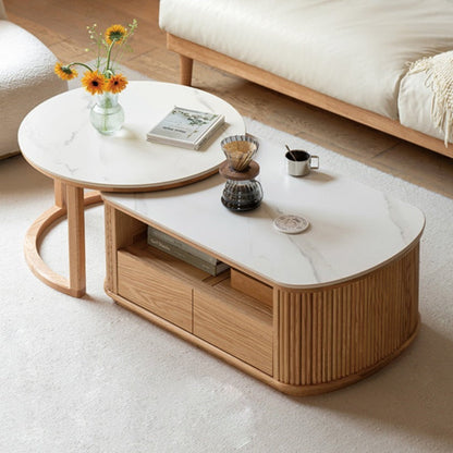 Ensemble de table basse Sophie en pierre frittée