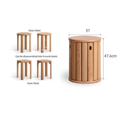 Tabouret empilable en bois massif Elliot