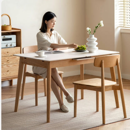 Table à manger extensible en pierre frittée Bianca