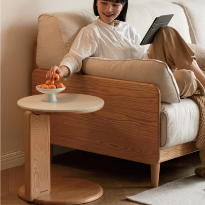 Tables gigognes en bois massif et pierre frittée Akemi