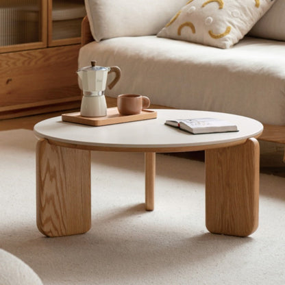 Tables gigognes en bois massif et pierre frittée Akemi