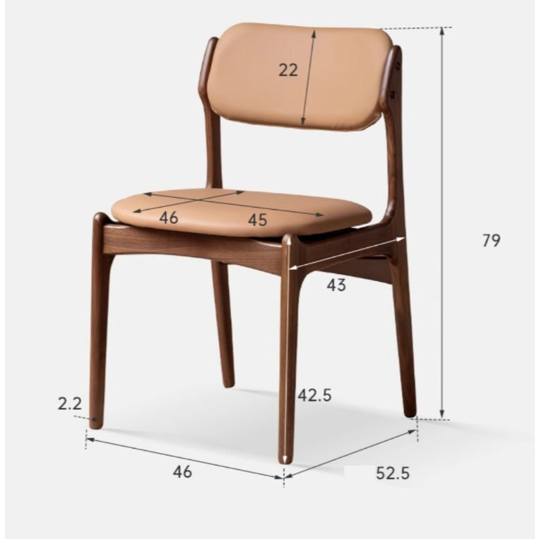 Chaise de salle à manger en bois de noyer Miles