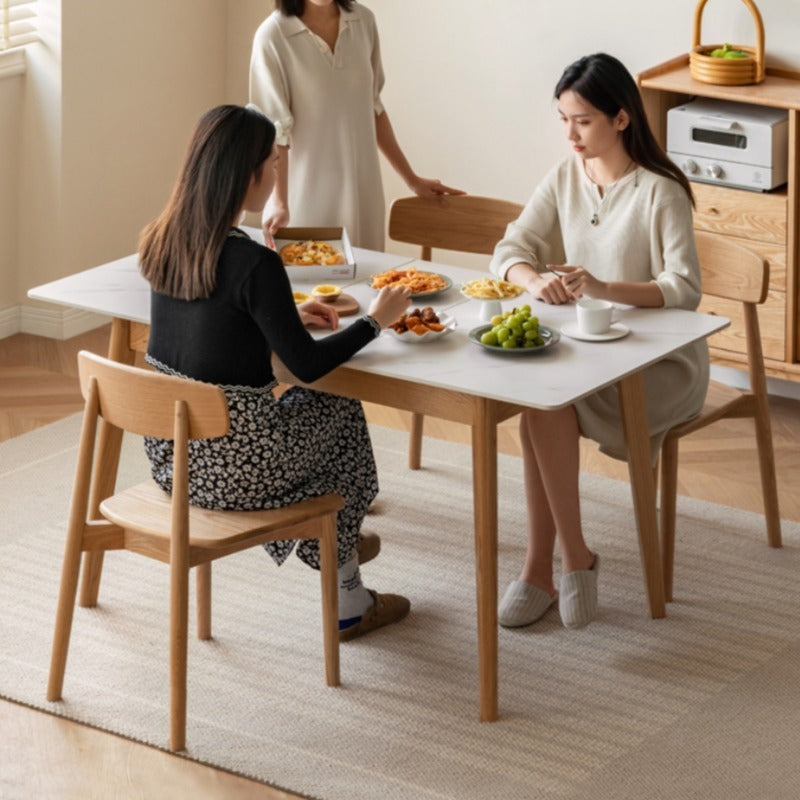 Table à manger extensible en pierre frittée Bianca