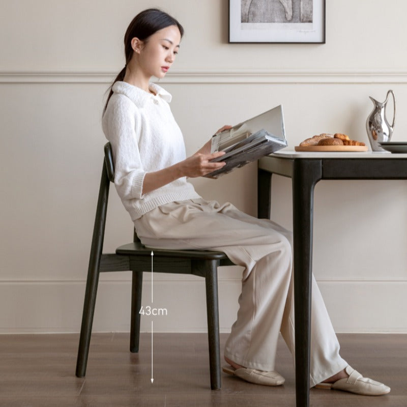 Chaise de salle à manger en bois de chêne massif Daniel