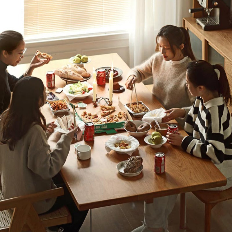 Table à manger flottante en bois massif Lana