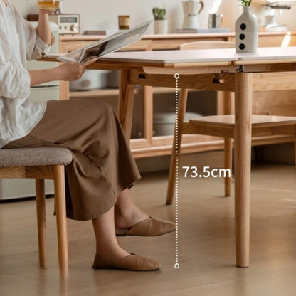 Table à manger en bois massif et pierre frittée Hana