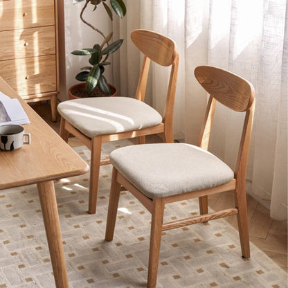 Chaise de salle à manger en chêne massif Nara