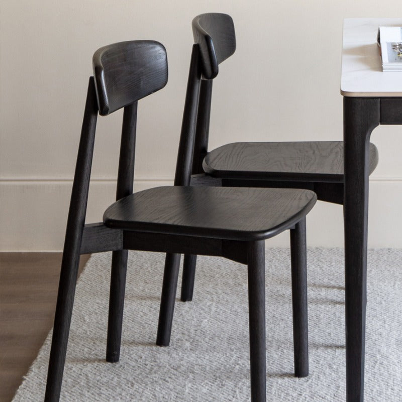 Chaise de salle à manger en bois de chêne massif Daniel