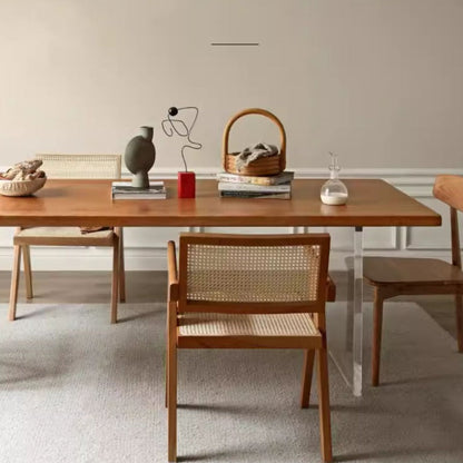 Table à manger flottante en bois massif Lana