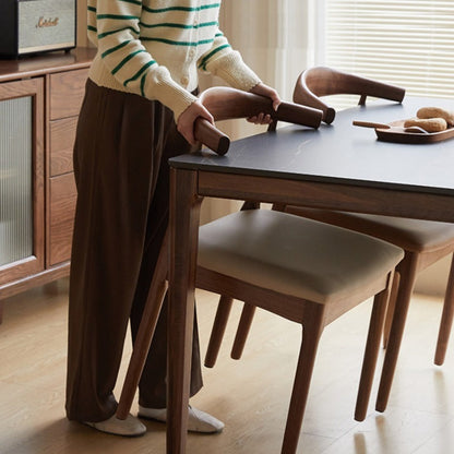 Chaise de salle à manger en bois de noyer massif Bruce