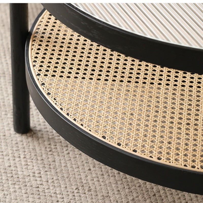 Table basse gigogne en rotin Kuro