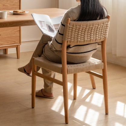 Chaise de salle à manger tissée Selma