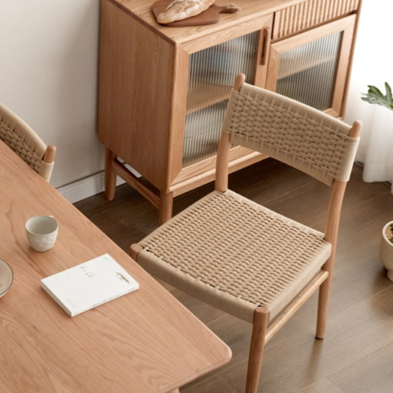 Chaise de salle à manger tissée Selma