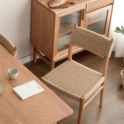 Chaise de salle à manger tissée Selma