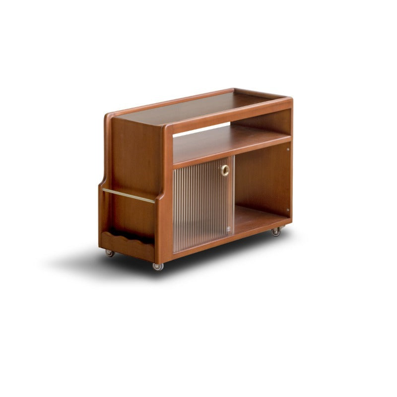 Table d'appoint Hayden en bois massif avec roulettes