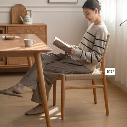 Chaise de salle à manger tissée Selma