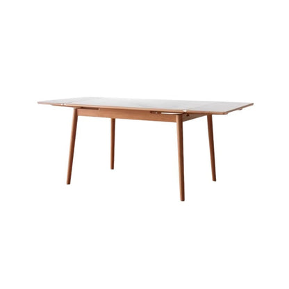 Table à manger en bois massif et pierre frittée Hana