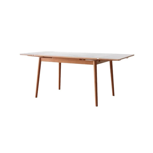 Table à manger en bois massif et pierre frittée Hana